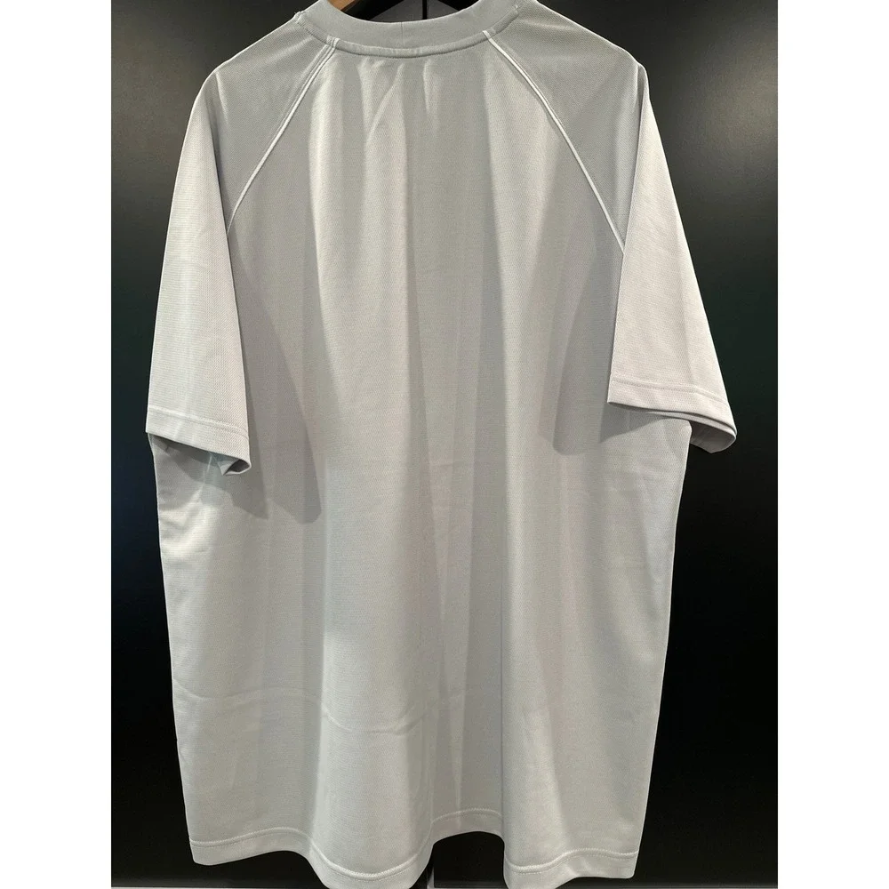 Nike Center Swoosh Grey Raglan Athletic T-Shirt Mens XXL Mesh Performance Tee